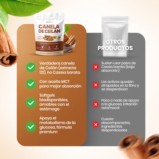 Biozentra - Canela de Ceilán 12:1 con Aceite MCT